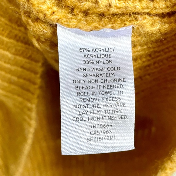 SOLD BP Golden Mustard Yellow Oversized Balloon Sleeve Cable Knit Sweater XS - Picture 14 of 14